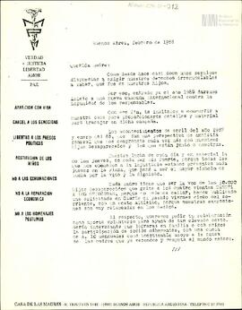 Carta de Madres de Plaza de Mayo a una madre