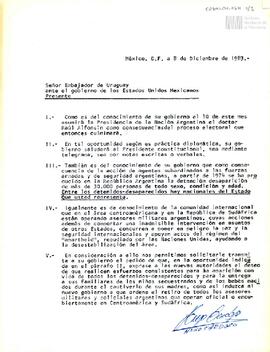 Carta de Carlos González Gartland y Hugo Cardozo para el Embajador de Uruguay ante los Estados Un...