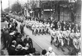Fotografía de la Legión Cívica en el aniversario del golpe de Estado de 1930