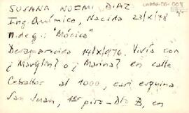 Ficha sobre Susana Noemí Díaz