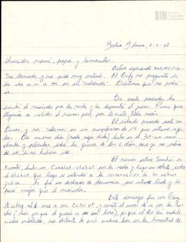 Carta de Eduardo Korsunsky a su mamá, papá y hermanas