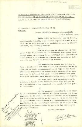 Nota al Juzgado de Instrucción Militar 91